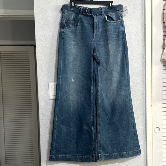 Free People Denim - Free People We the Free Wide-Leg Blue Denim Jeans